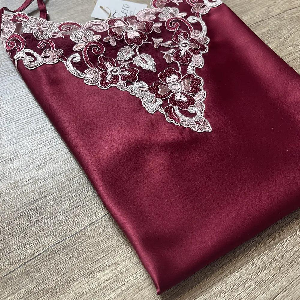 Zero Luxury Camicia da Notte in Raso a Bretelline 32LUX233 S100 - Passarelli Biancheria