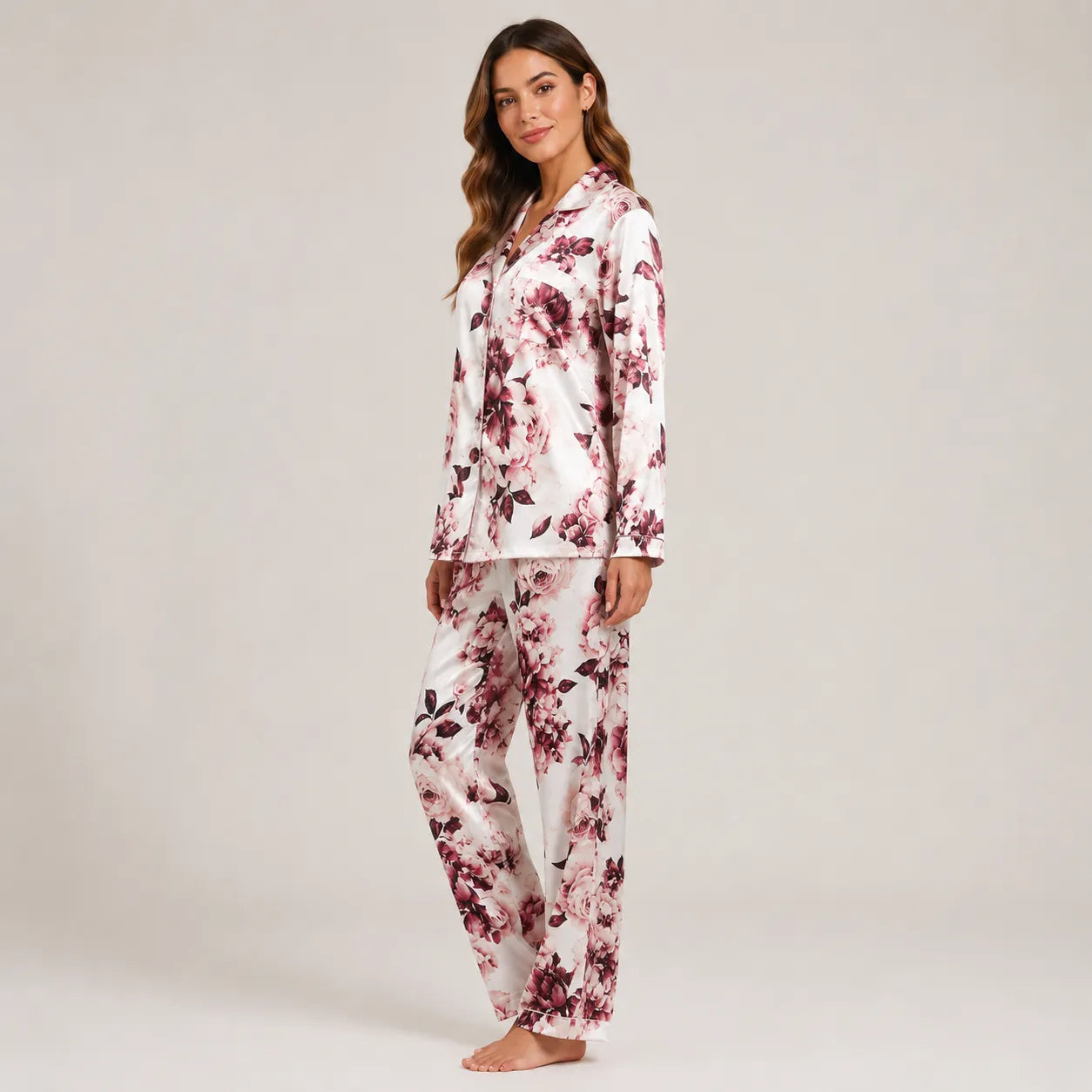 Zero Luxury Pigiama in Raso da Donna Aperto Avanti 32LUX207