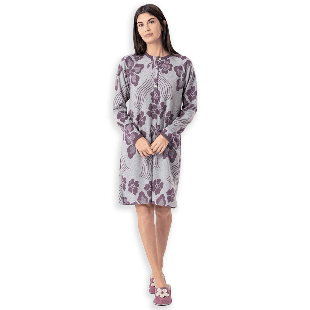 Zero Pigiamore Camicia Invernale da Donna in Punto Milano 3603 S41 - Passarelli Biancheria