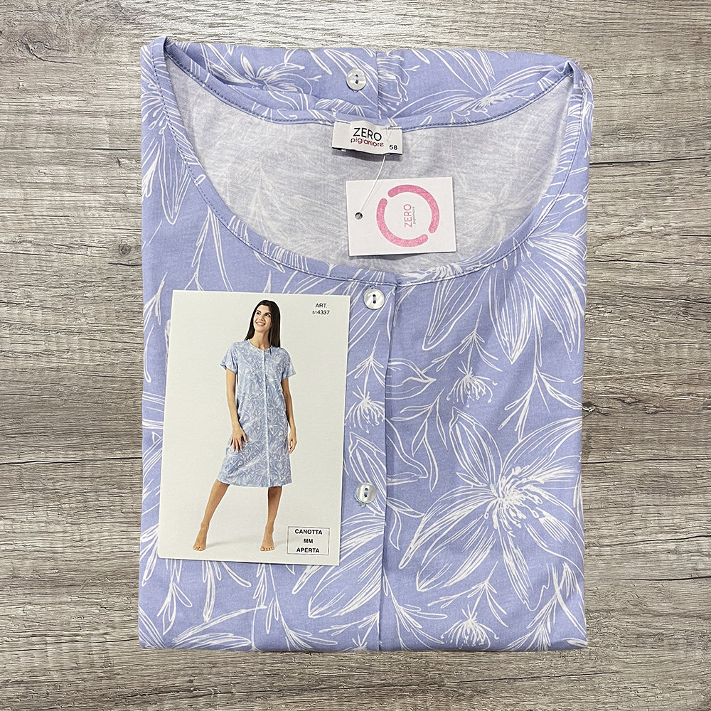 Zero Pigiamore Camicia da Notte Aperta Maniche Corte 4337 2503S33