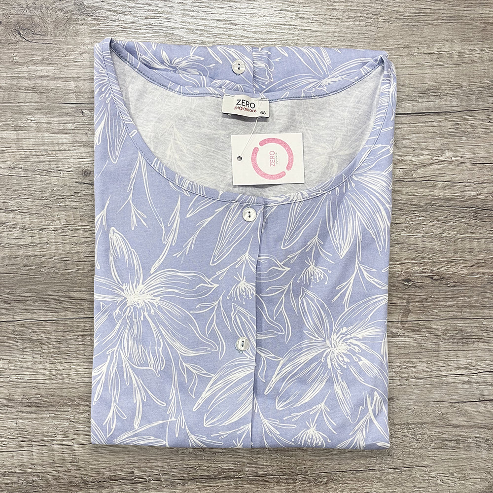 Zero Pigiamore Camicia da Notte Aperta Maniche Corte 4337 2503S33