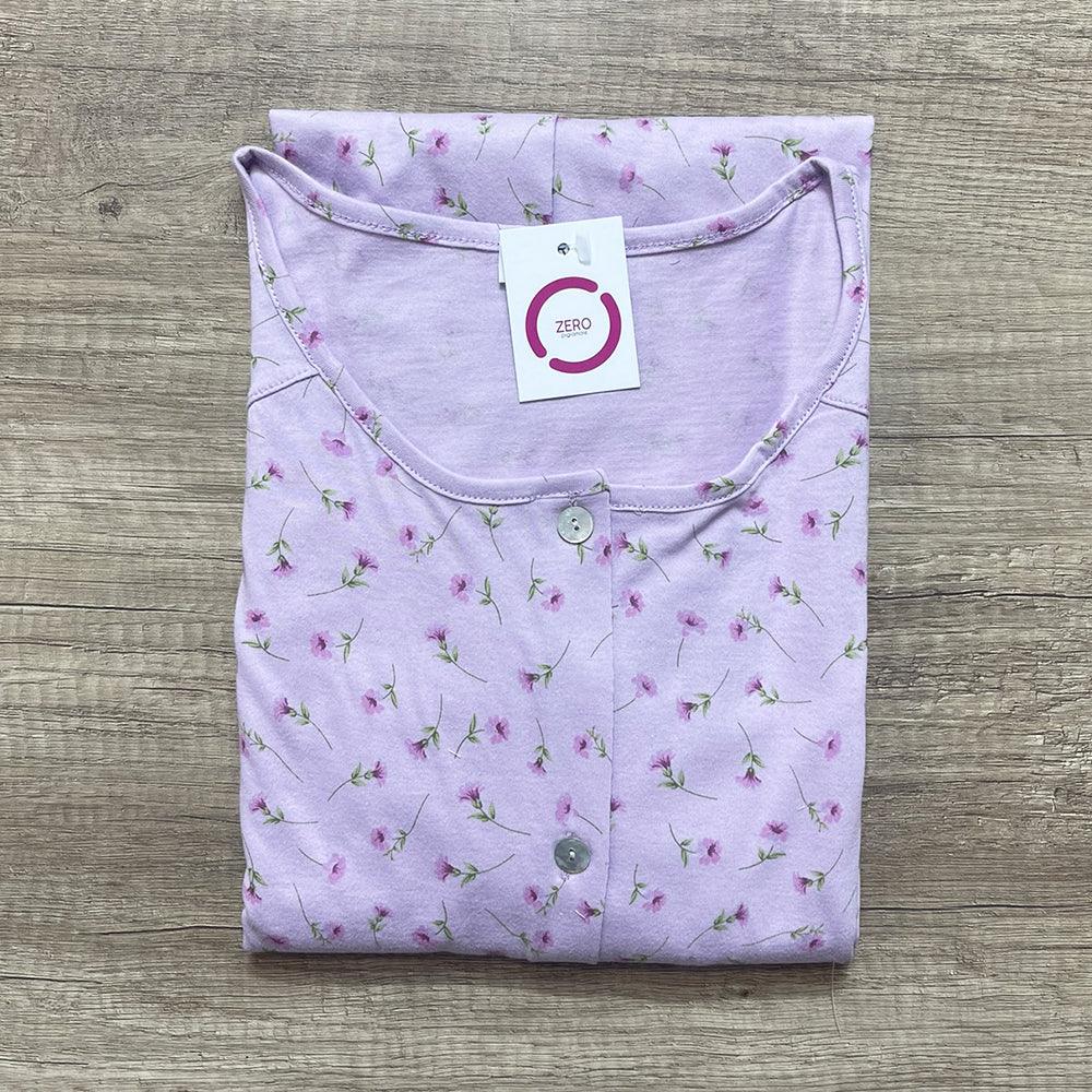 Zero Pigiamore Camicia da Notte Estiva Aperta Maniche Corte da Donna 413818 S40 - Passarelli Biancheria