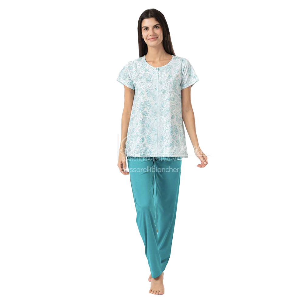 Zero Pigiamore Pigiama Estivo Maniche Corte da Donna Aperto 4320 2504S36