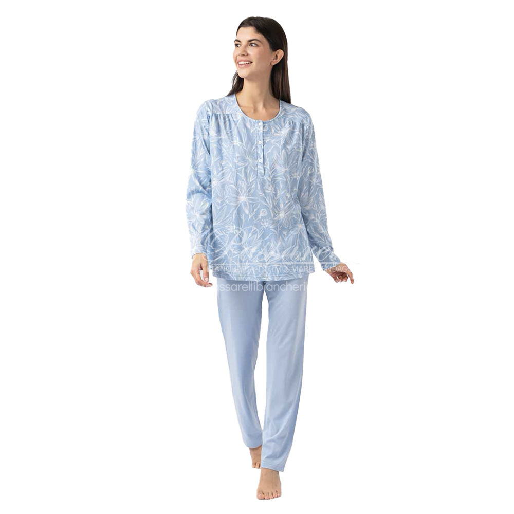 Zero Pigiamore Pigiama Estivo Maniche Lunghe da Donna 4342 2504S40