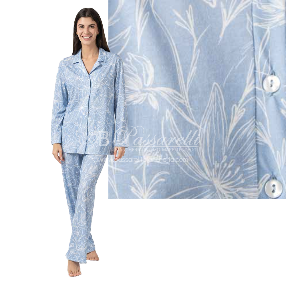 Zero Pigiamore Pigiama Estivo Maniche Lunghe da Donna Aperto 4341 2504S50