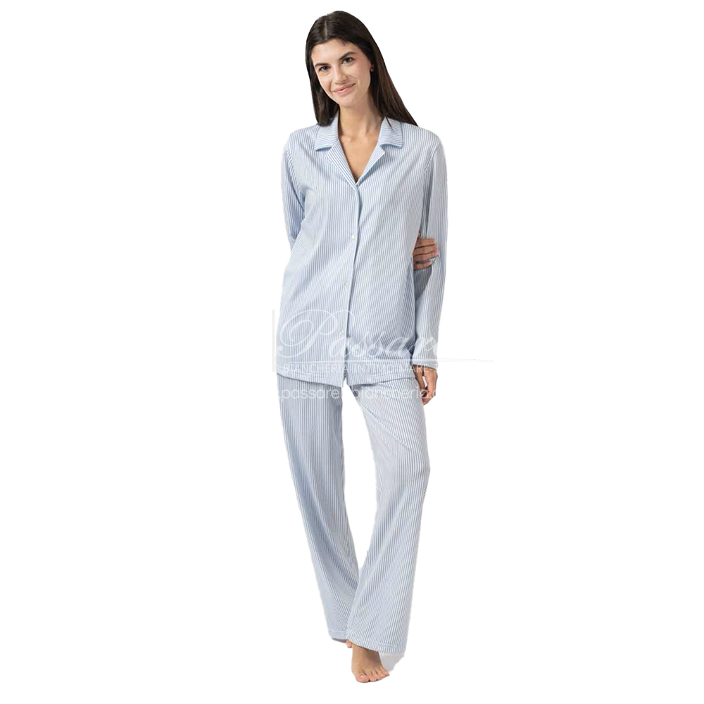 Zero Pigiamore Pigiama Estivo Maniche Lunghe da Donna Aperto 4373 2504S50