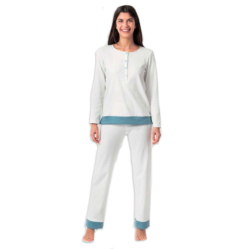 Zero Pigiamore Pigiama Invernale da Donna in Caldo Cotone 3500 S52 - Passarelli Biancheria