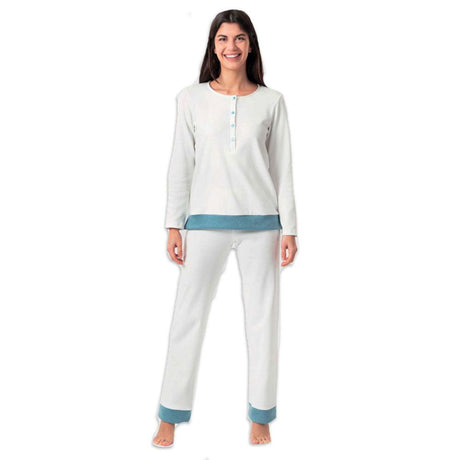 Zero Pigiamore Pigiama Invernale da Donna in Caldo Cotone 3500 S52 - Passarelli Biancheria