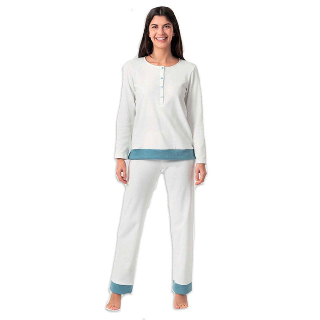 Zero Pigiamore Pigiama Invernale da Donna in Caldo Cotone 3500 S52 - Passarelli Biancheria