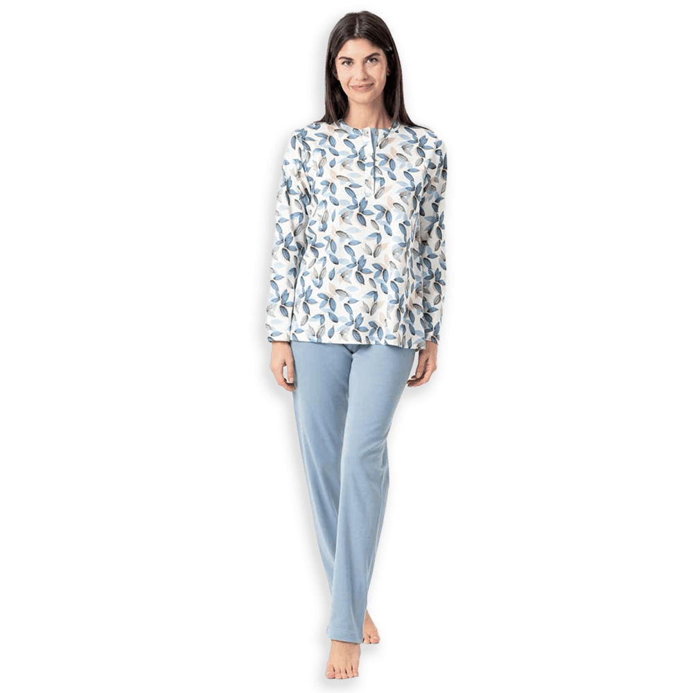 Zero Pigiamore Pigiama Invernale da Donna in Caldo Cotone 3627 S48 - Passarelli Biancheria