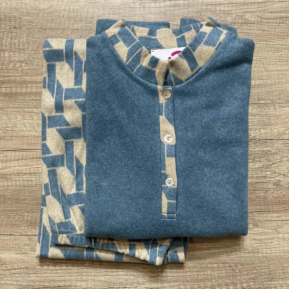 Zero Pigiamore Pigiama Invernale da Donna in Punto Milano 3605 S50 - Passarelli Biancheria