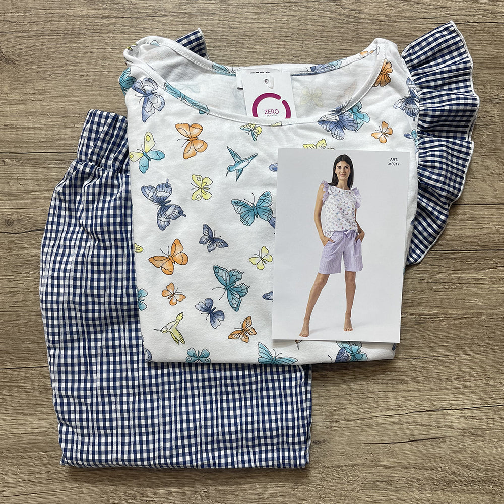 Zero Pigiamore Pigiama da Donna Corto a Canottiera 413917 S54