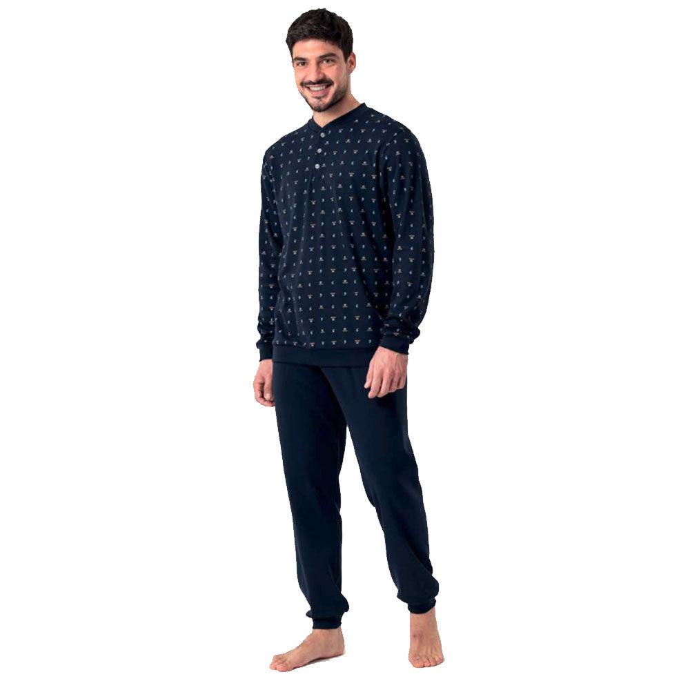 Zero Pigiamore Pigiama da Uomo in Caldo Cotone 3683 S48 - Passarelli Biancheria