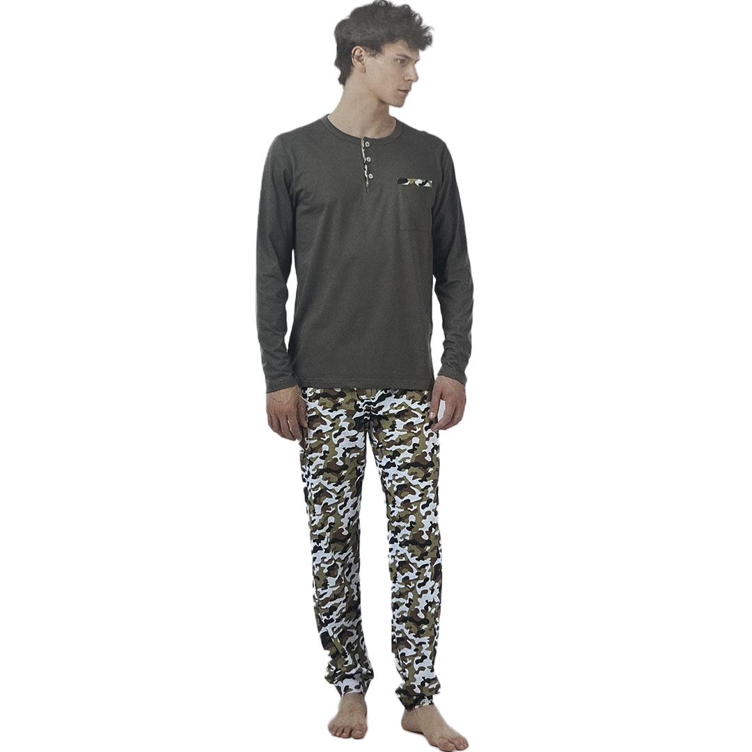 Zero Pigiamore Pigiama da Uomo in Cotone Leggero da Uomo Maniche Lunghe 413985 S50