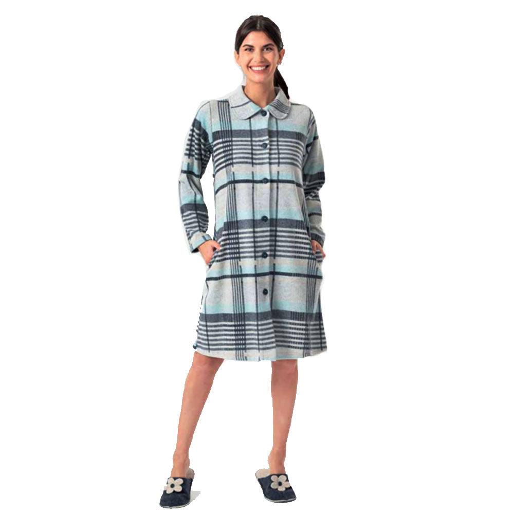 Zero Pigiamore Vestaglia Abbottonata Invernale da Donna in Punto Milano 3567 S52 - Passarelli Biancheria