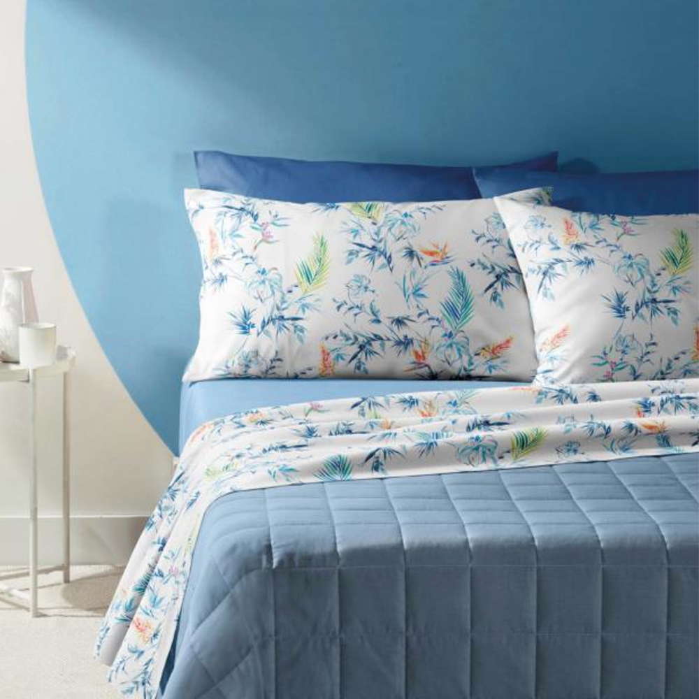 Zucchi Completo Lenzuola in Percalle Matrimoniale Puket S82