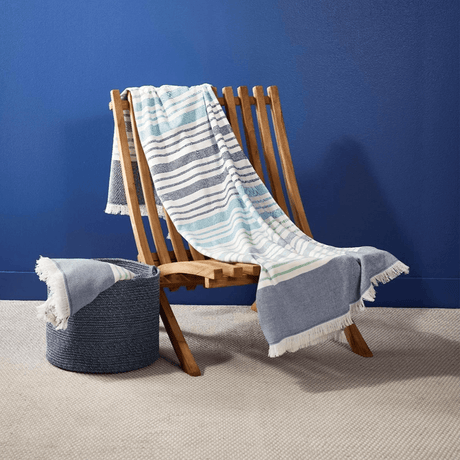 Zucchi Telo mare Pareo Fouta Master con frange 90x165 D17 - Passarelli Biancheria