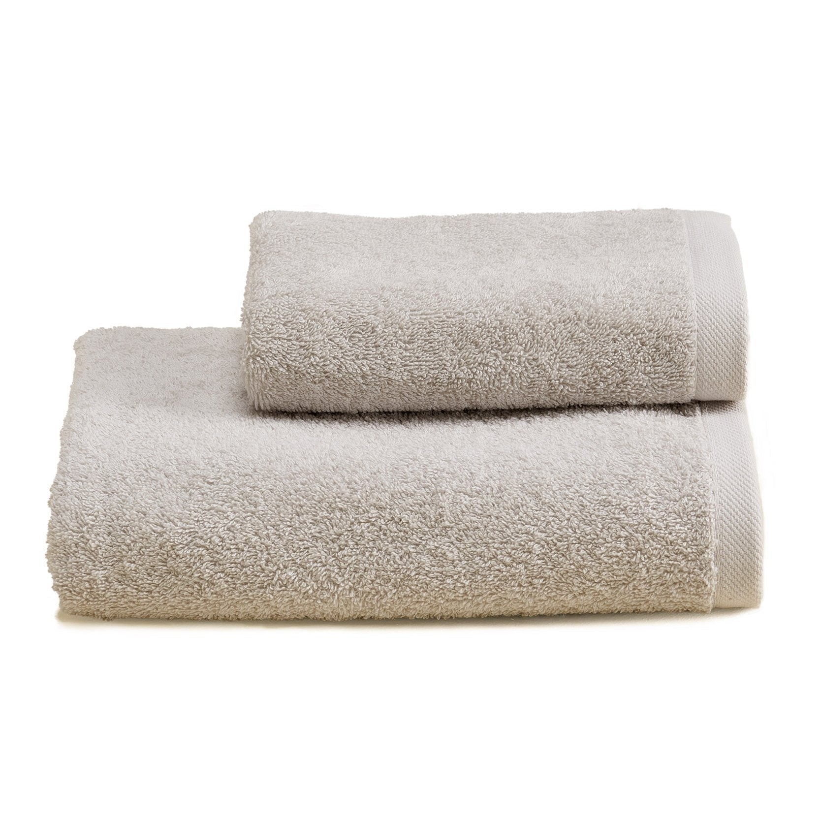 Biancoperla Coppia di Asciugamani in Spugna di Cotone Tinta Unita - Perla 2510S17