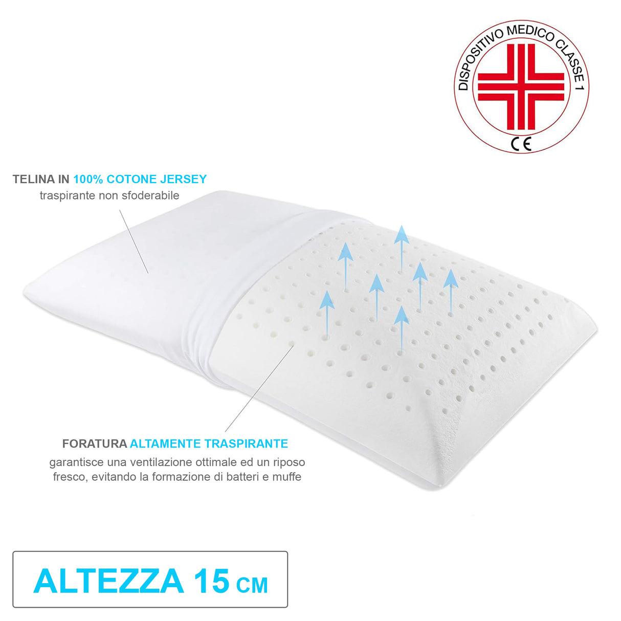 Via Roma 60 Dormirè Guanciale Memory Standard H15 cm NA3858 S32