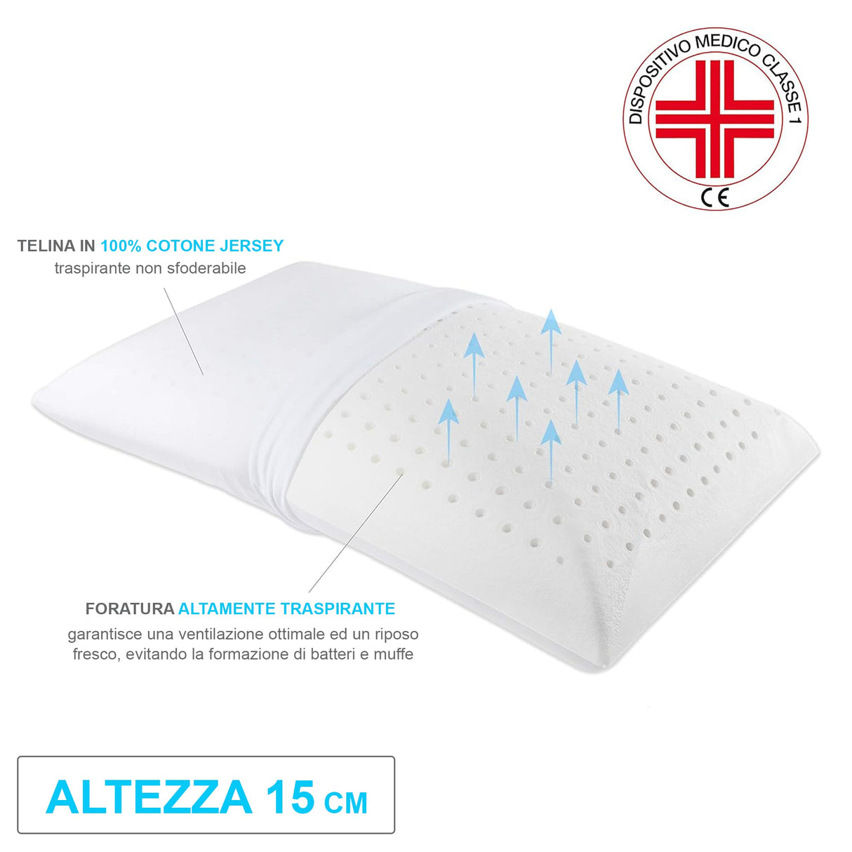 Via Roma 60 Dormirè Guanciale Memory Standard H17 cm NA3859 S34