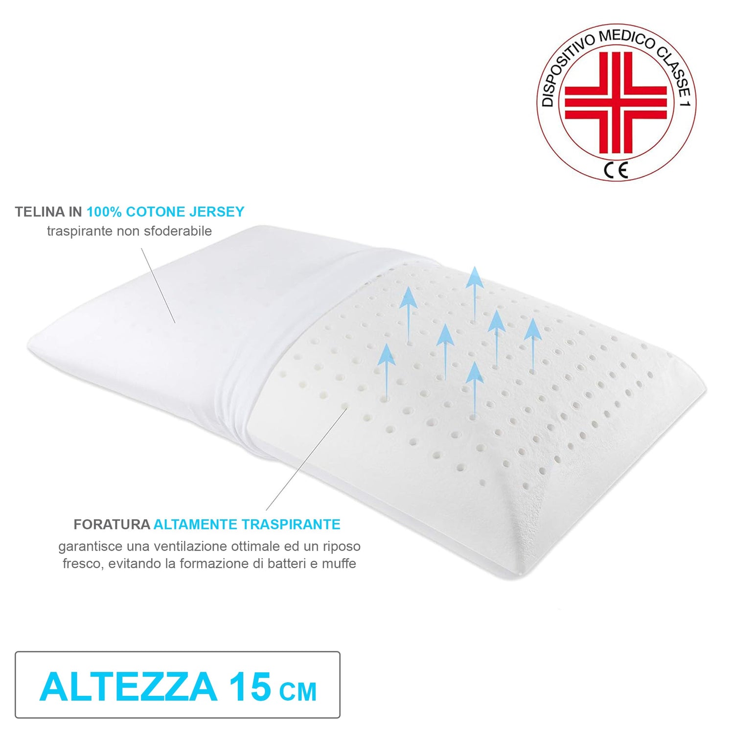 Via Roma 60 Dormirè Guanciale Memory Standard H17 cm NA3859 S34