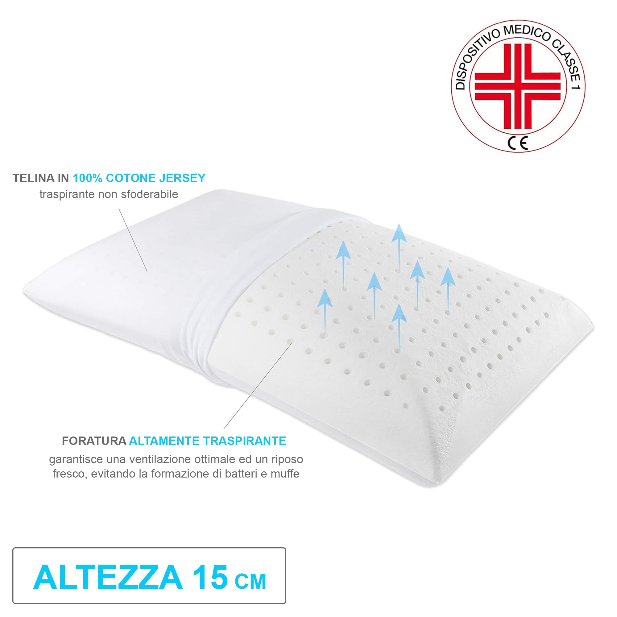 Via Roma 60 Dormirè Guanciale Memory Standard H17 cm NA3859 S34