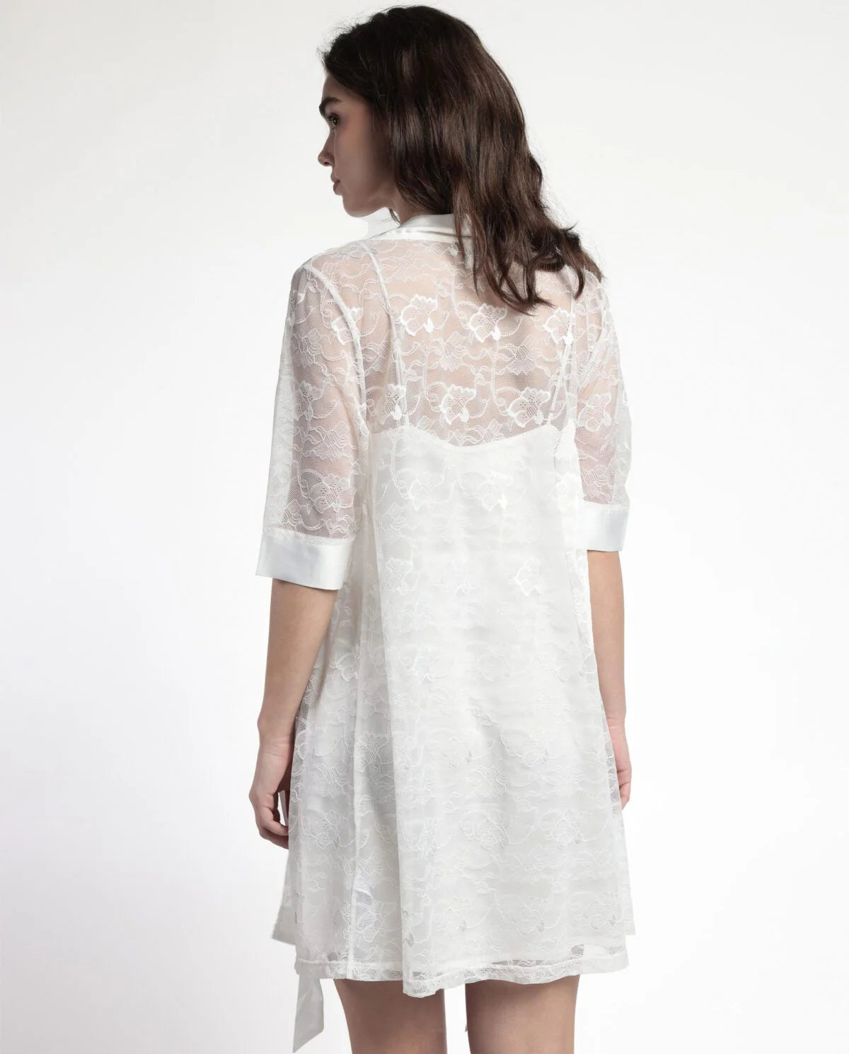 Admas Vestaglia Kimono da Sposa in Raso e Pizzo 67227 2504S30