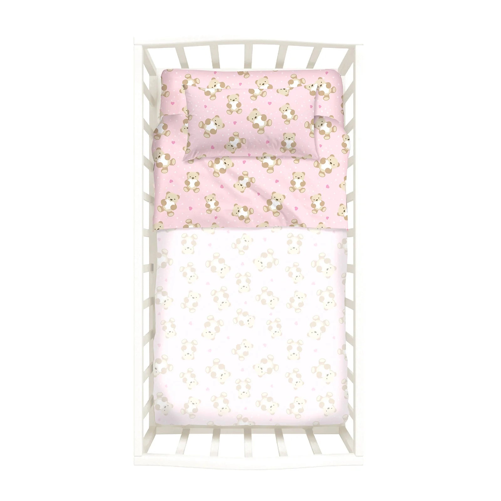 Caleffi Kids Completo Lenzuola In Cotone Orsacchiotti Baby 2505S30