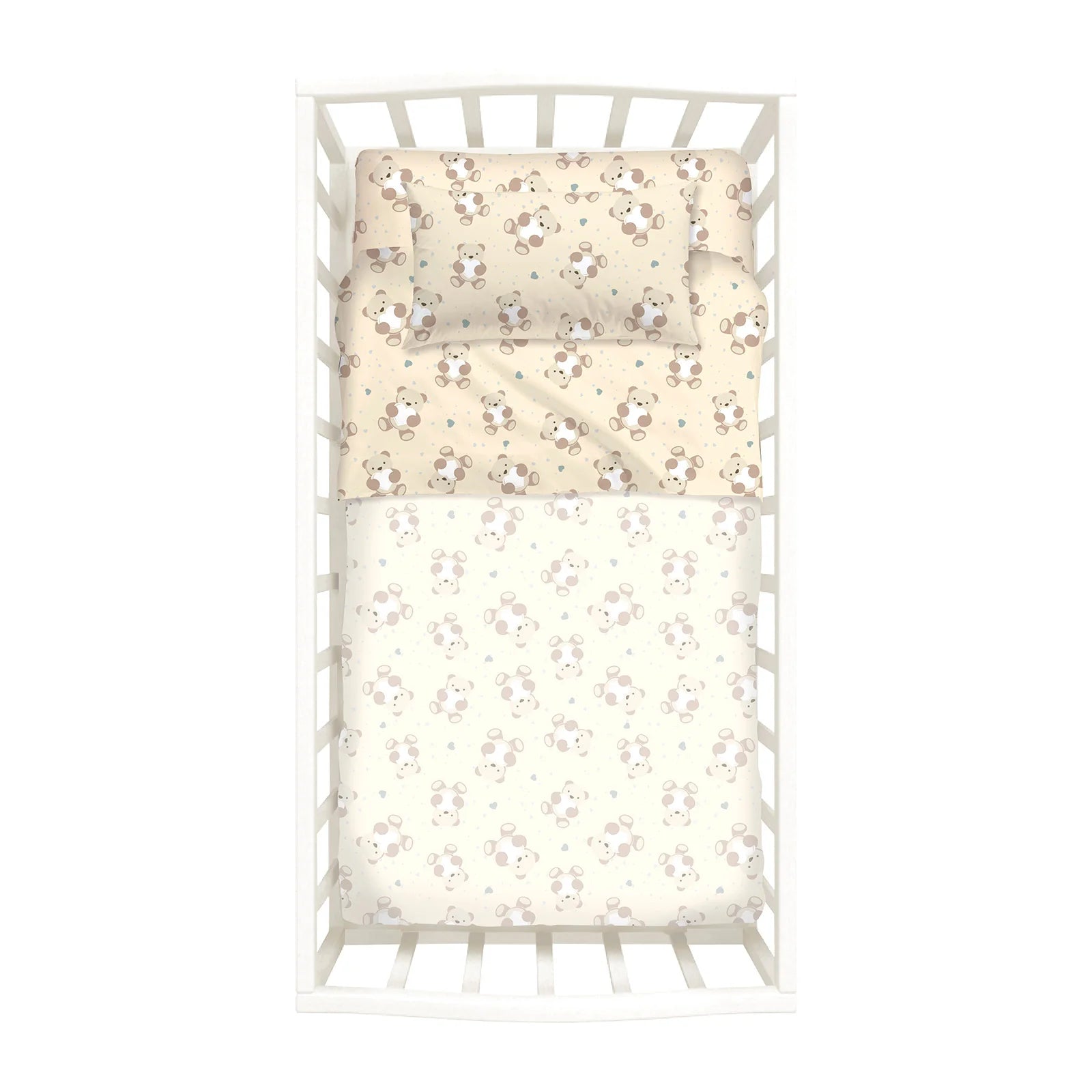 Caleffi Kids Completo Lenzuola In Cotone Orsacchiotti Baby 2505S30