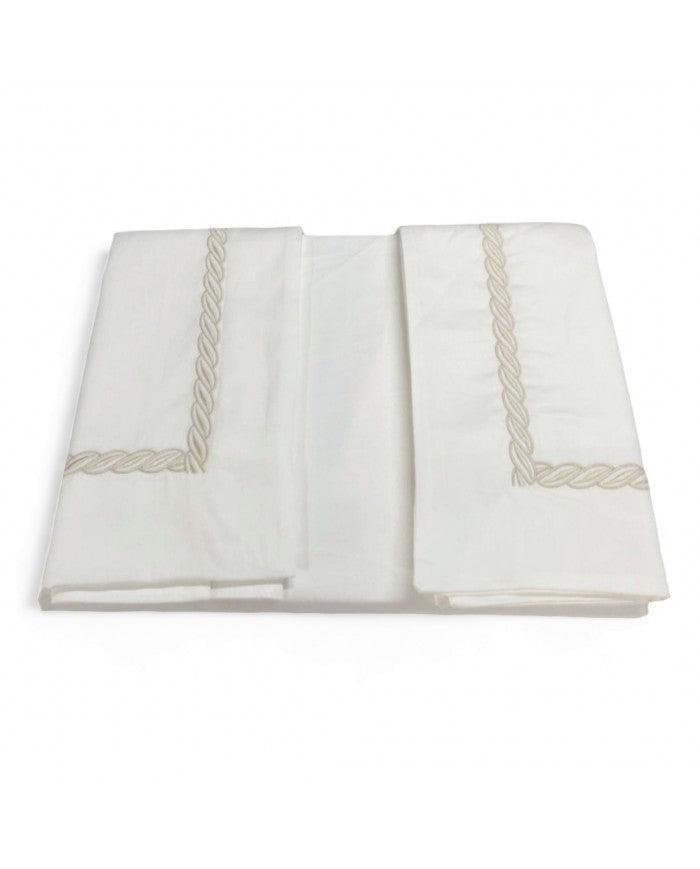 Caleffi Completo Lenzuola Matrimoniale Treccia Naturale 1007024 D120 - Passarelli Biancheria