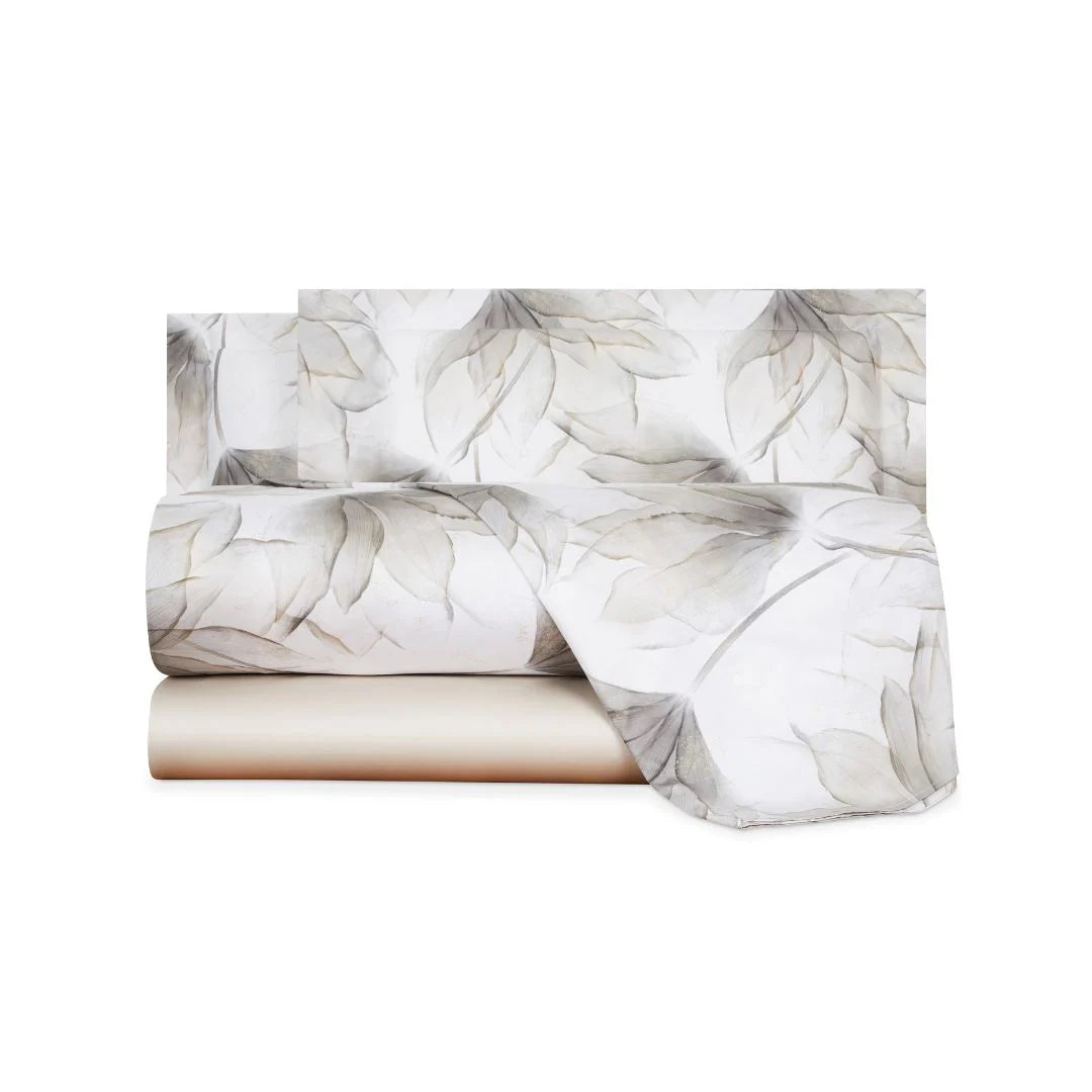 Mirabello Lenzuola Copriletto Matrimoniali in Raso di Cotone Abstract Flower