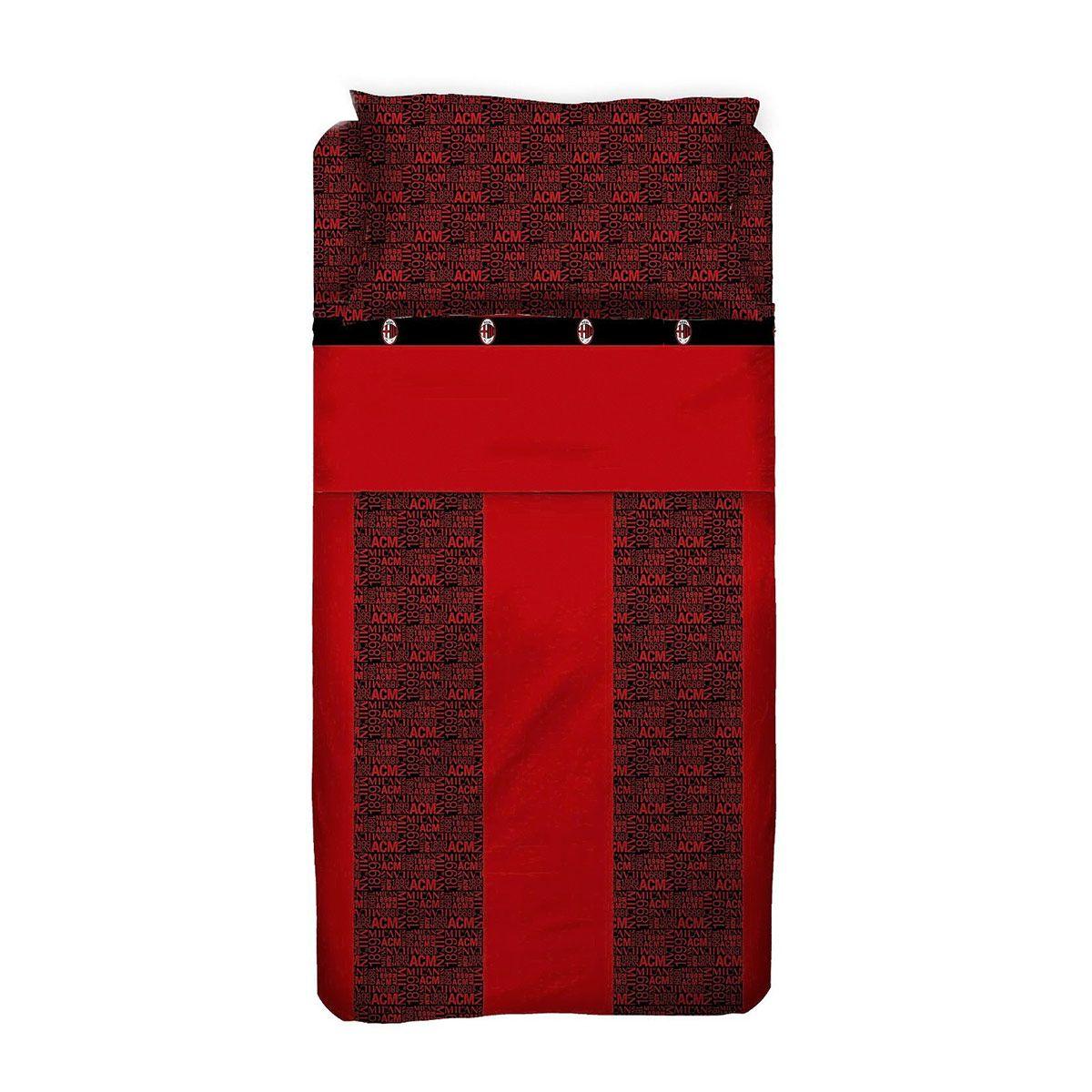 Completo letto A.C. Milan lenzuola Ufficiale per letto Una piazza S45 - Passarelli Biancheria