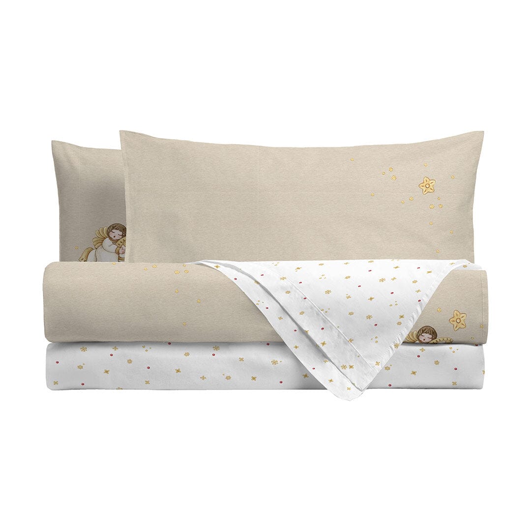 THUN® Completo Lenzuola Matrimoniale Angel Vanilla