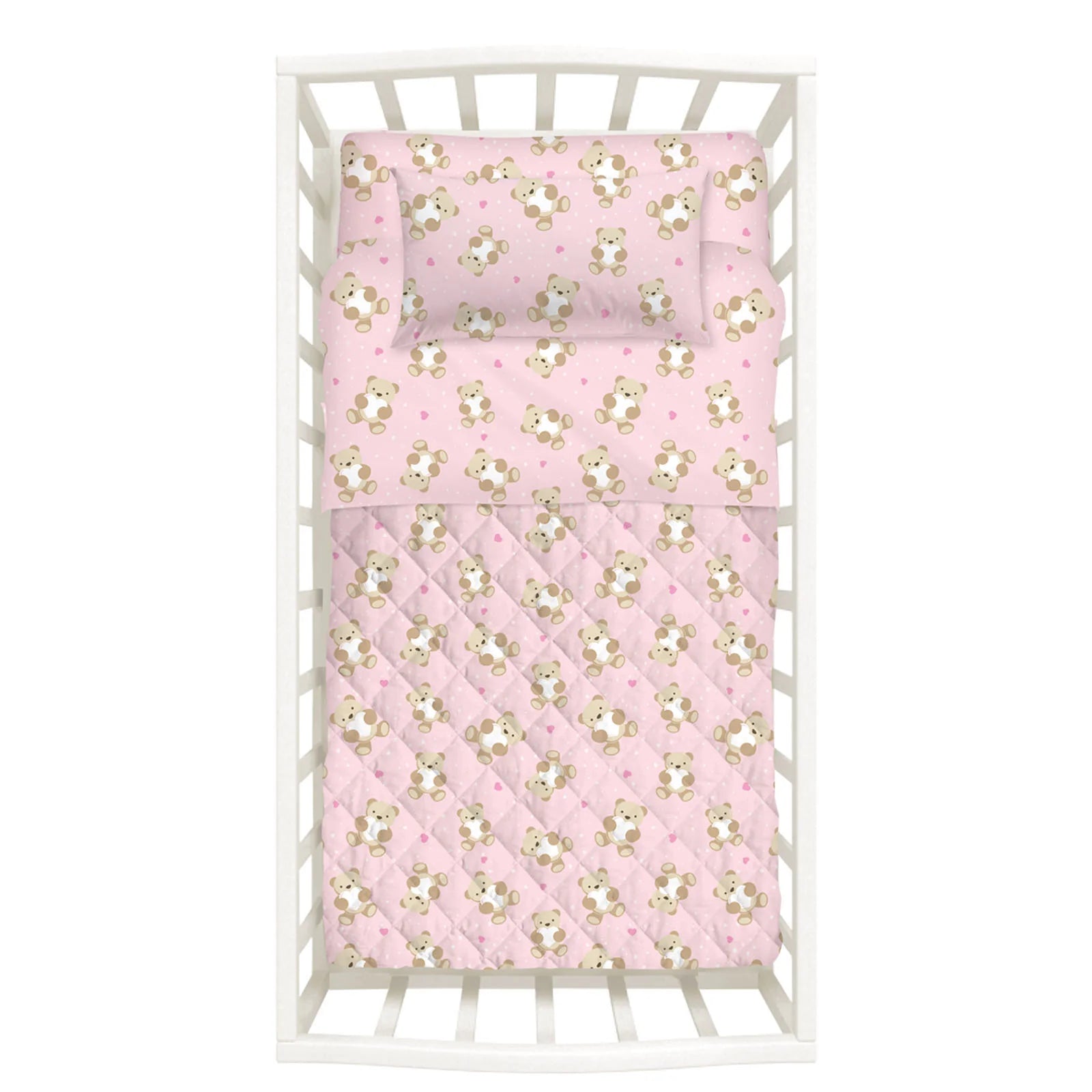 Caleffi Kids Copriletto Con Paracolpi In Cotone Orsacchiotti Baby 2505S60