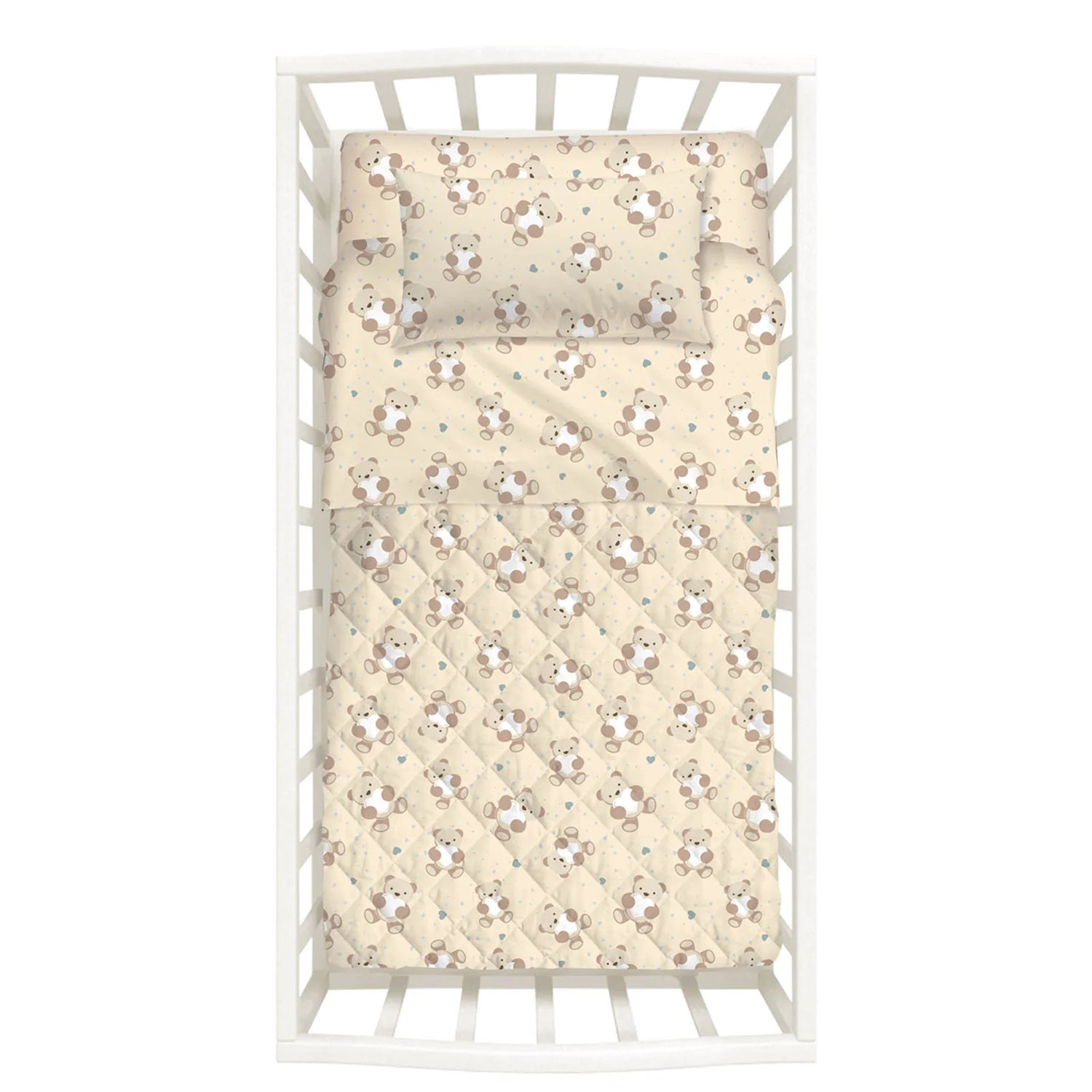 Caleffi Kids Copriletto Con Paracolpi In Cotone Orsacchiotti Baby 2505S60