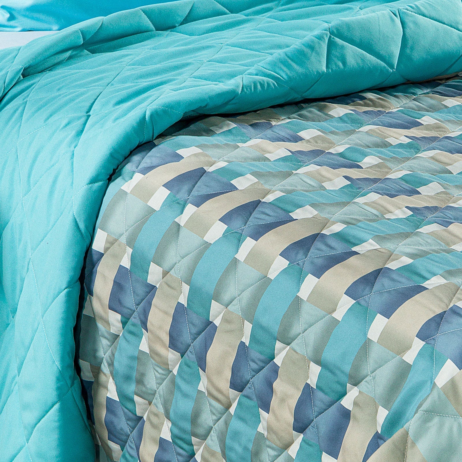 Caleffi Copriletto Trapuntato In Microfibra River Singolo Modern 2603S40