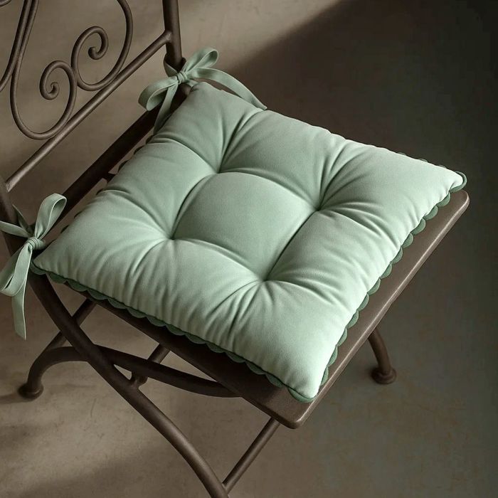 Maestri Cotonieri Set 2 Coprisedia India in Cotone con Fettucce 43x43 cm