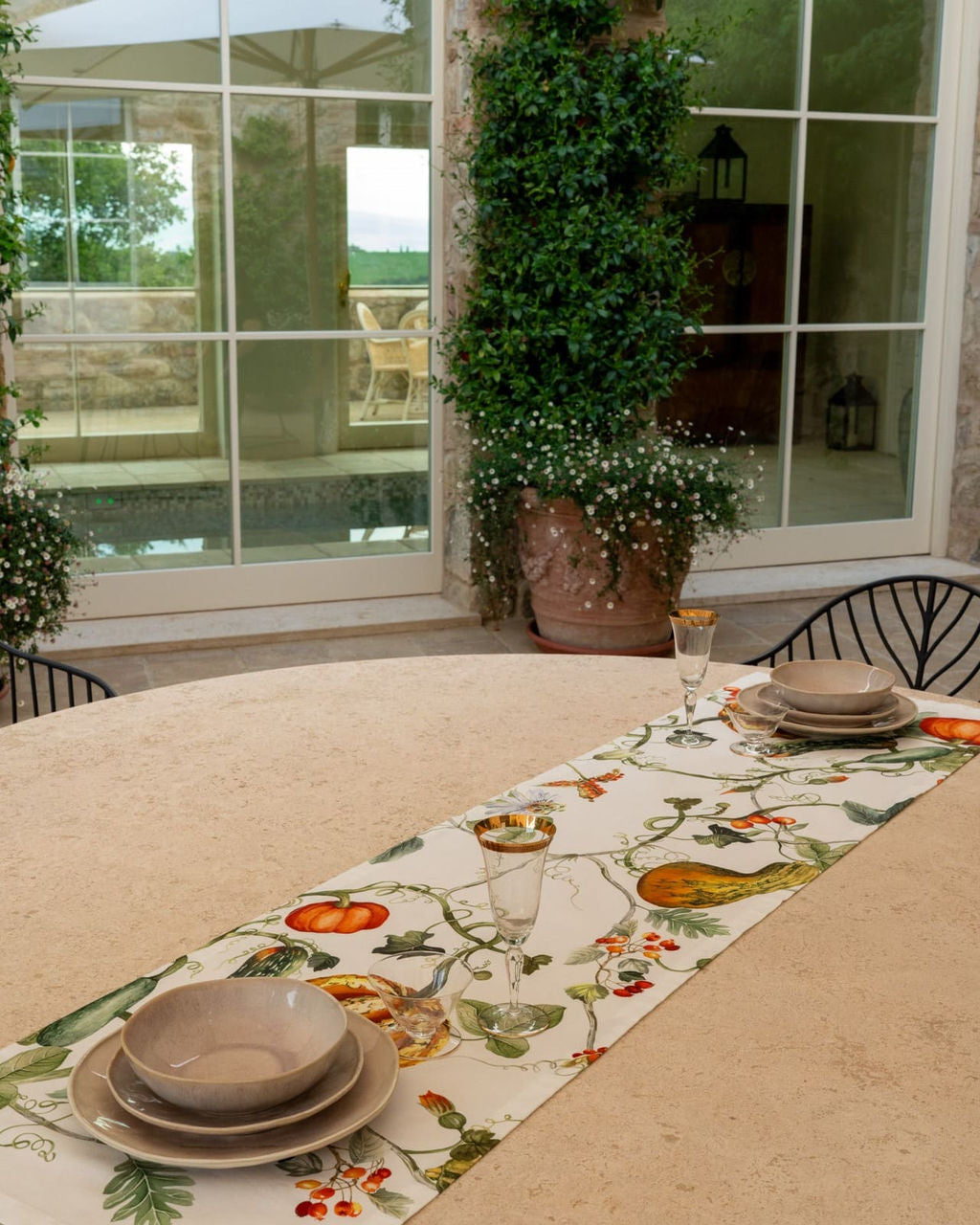 Tessitura Toscana Telerie Tovaglia e Runner in P.Cotone Kurbis - Varie Dimensioni