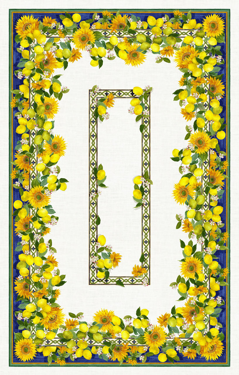Tessitura Toscana Telerie Tablecloth in 100% Pure Linen Etruscan Garden