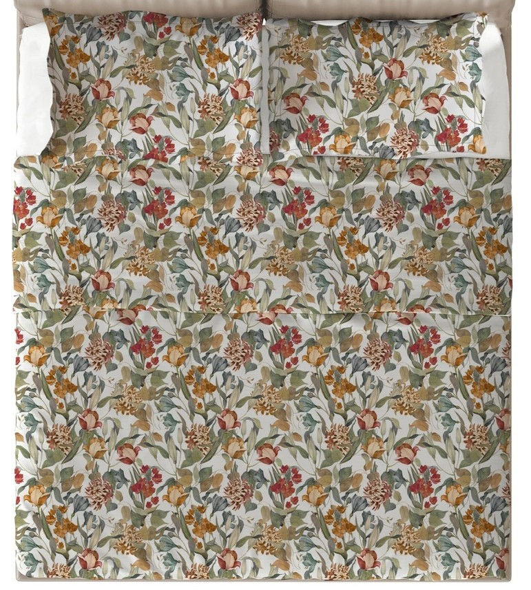 Tessitura Toscana Completo Lenzuola Matrimoniale Ikebana 2603B210