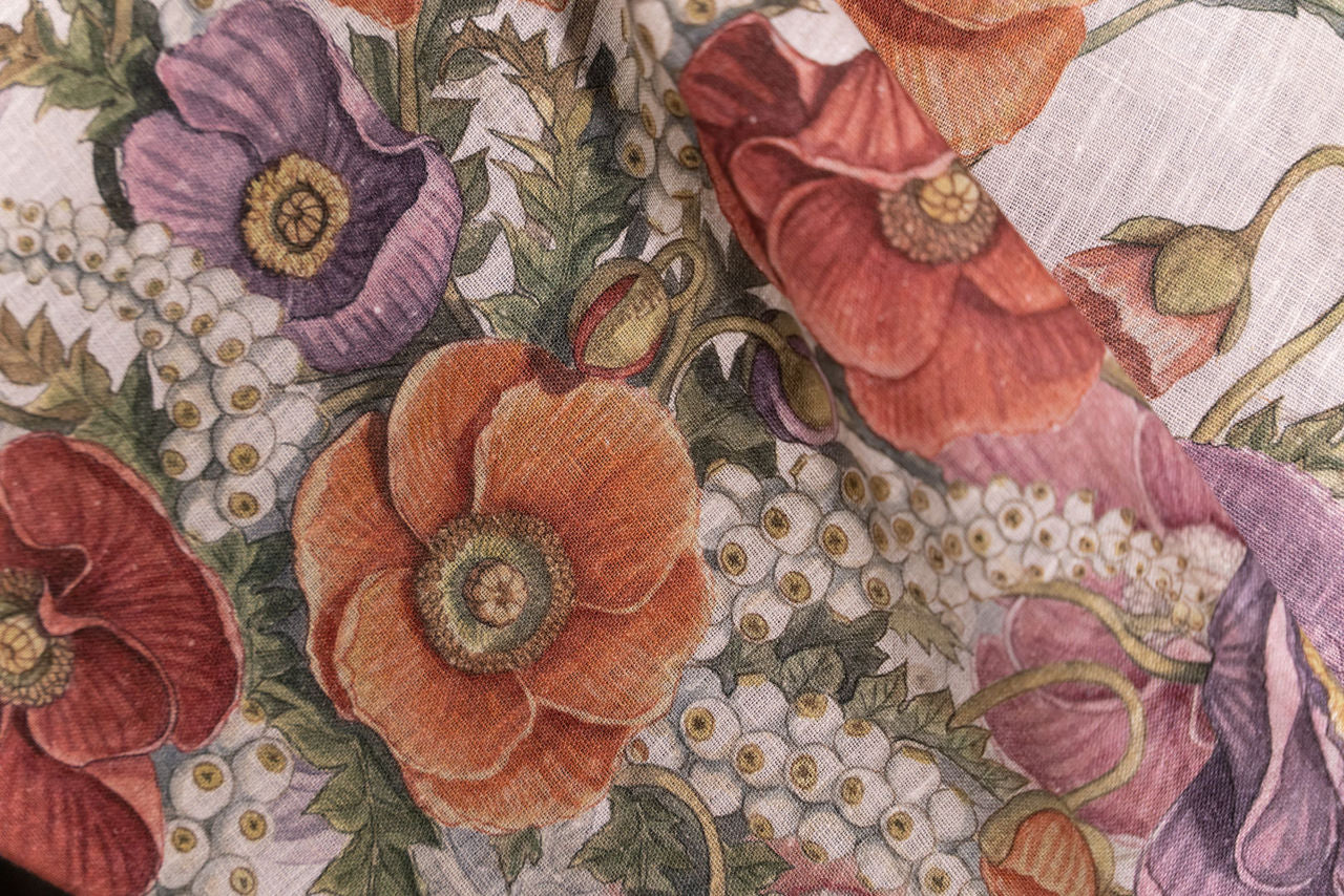 Tessitura Toscana Telerie Tovaglia da Tavola in 100% Puro lino Poppy