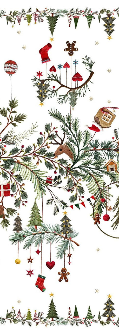 Tessitura Toscana Telerie Tovaglia Natalizia Rudy 2510B - Varie Dimensioni