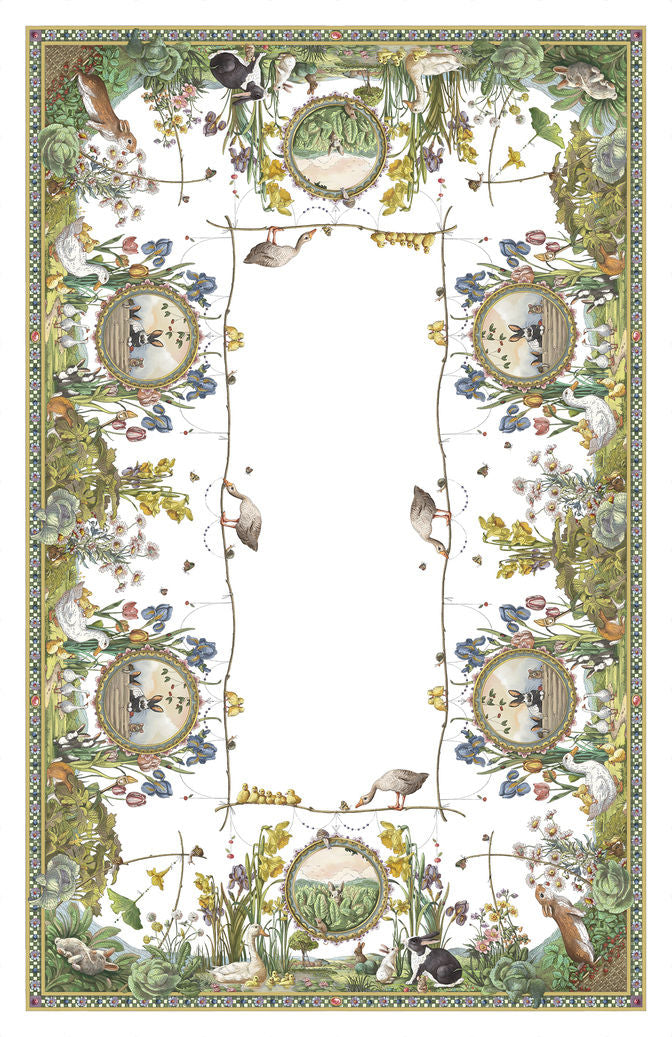 Tessitura Toscana Telerie Tovaglia in Puro lino Bunny Garden