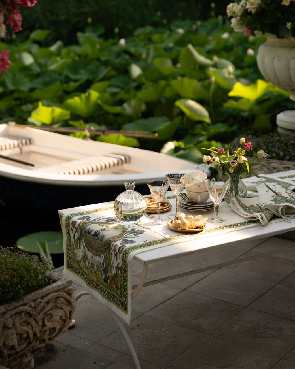 Tessitura Toscana Telerie Tovaglia in Puro lino Bunny Garden