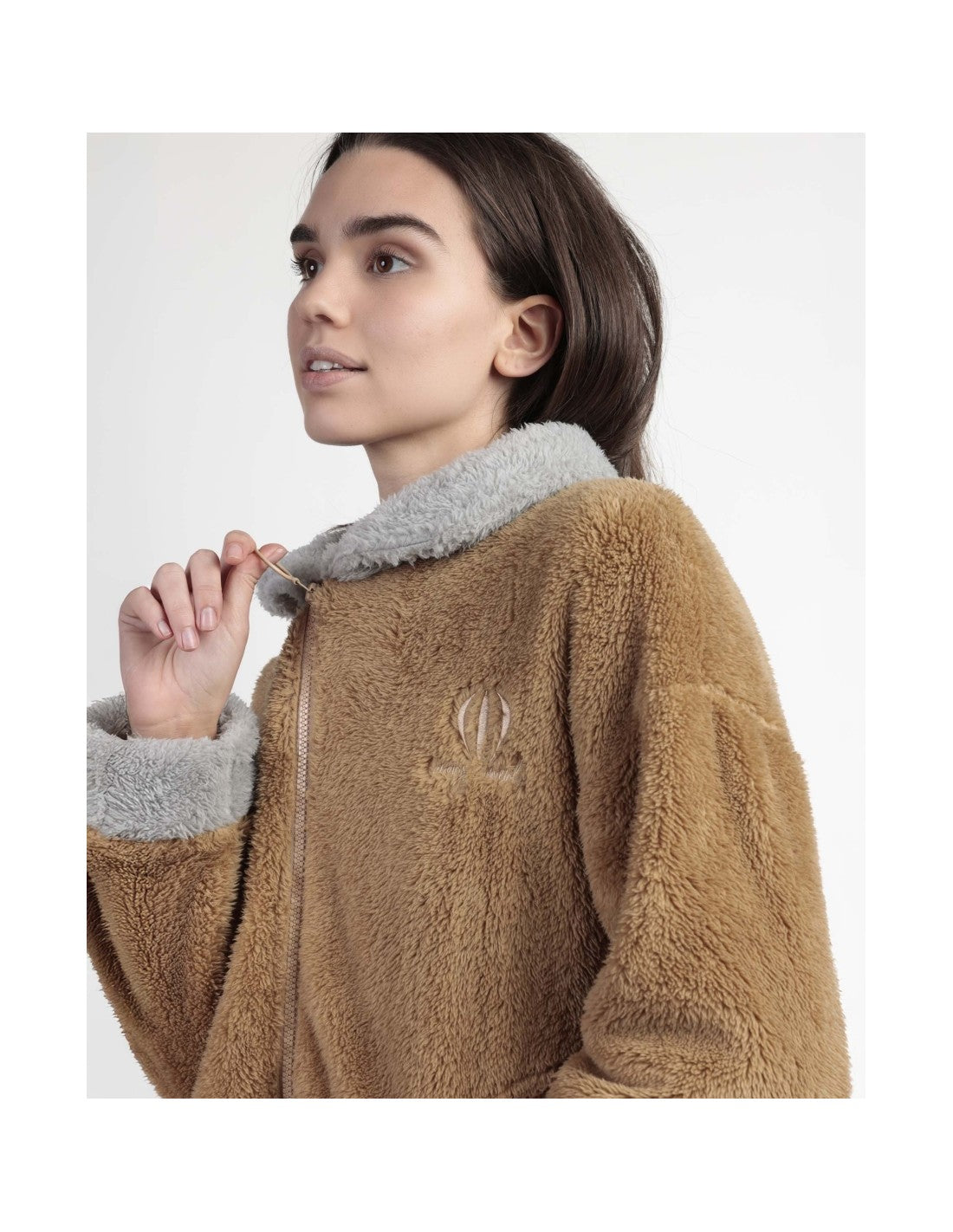 Admas Vestaglia Corta da donna invernale in pile shearling con cerniera 67257 2511S27