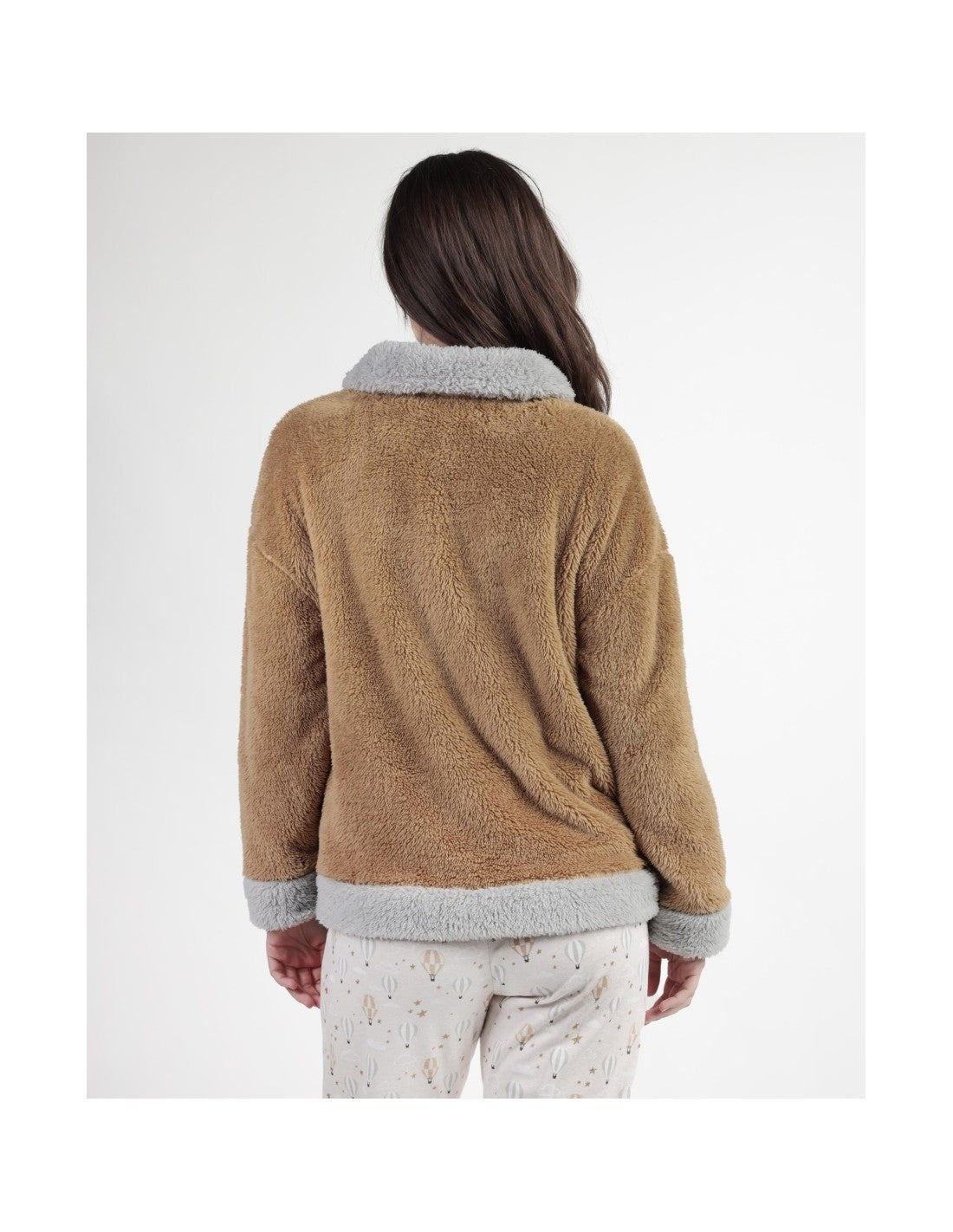 Admas Vestaglia Corta da donna invernale in pile shearling con cerniera 67257 2511S27