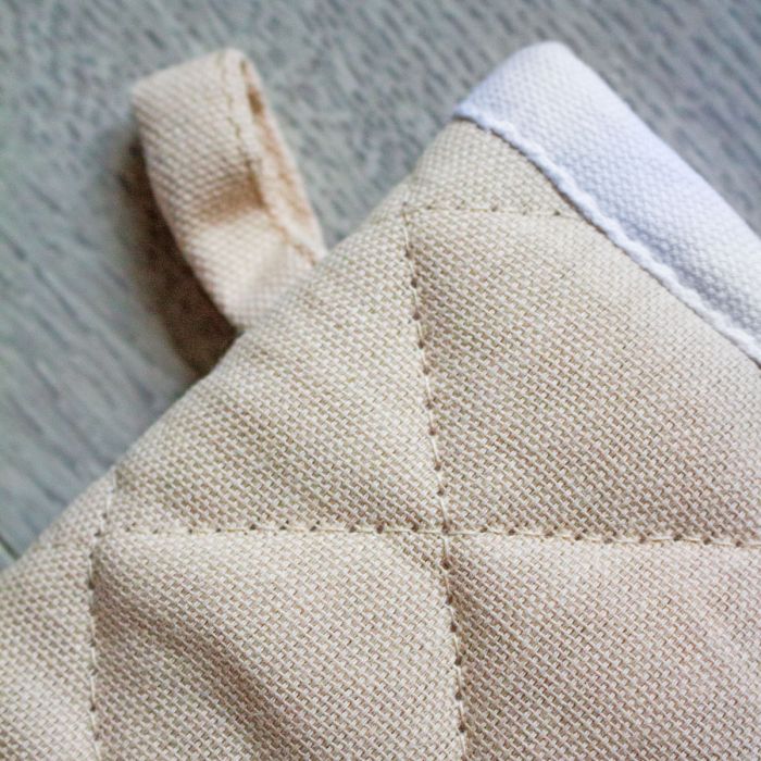 Maestri Cotonieri Set 2 Guanti da Forno India in Cotone con Bordo Bianco