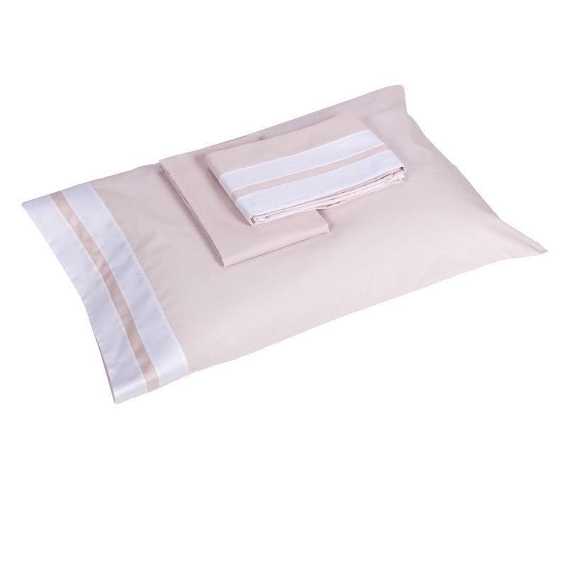 Set lenzuolino 3 pezzi per culla e carrozzina Stripe Rosa