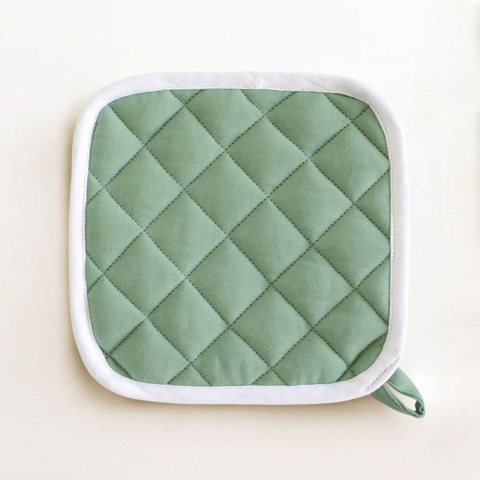 Maestri Cotonieri Set 2 Presine da Cucina India in Cotone con Bordo Bianco