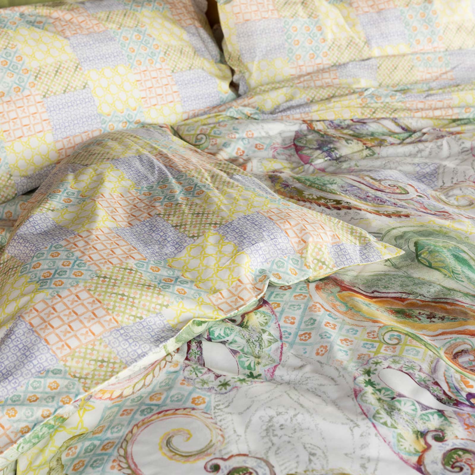 Tessitura Toscana Telerie Punjab Parure Copripiumino Matrimoniale FSB110